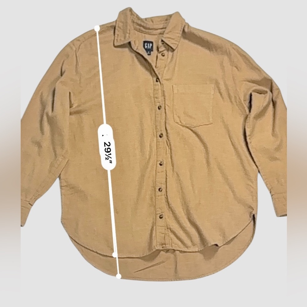 GAP Camel Heather Flannel Women’s Button-Up Shirt 100% Cotton – Size M - Picture 11 of 16